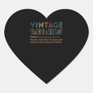 Lärargåva | Vintage Lärarassistent Hjärtformat Klistermärke