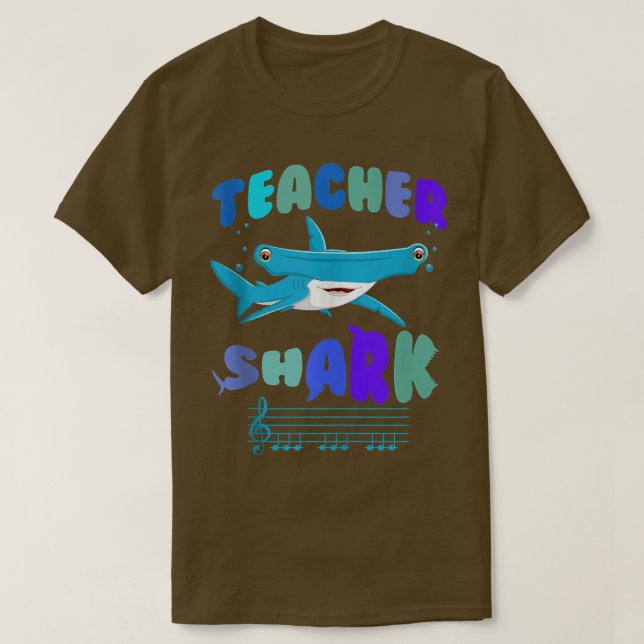 Lärarhaj gör ditt arbete med hammarhajmusik t shirt (Design framsida)