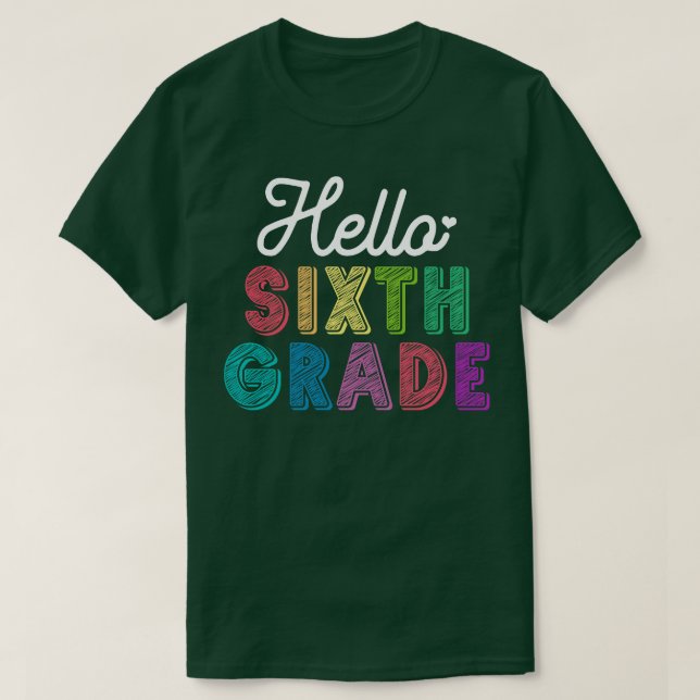LärarHej sjätte Klass T Shirt (Design framsida)