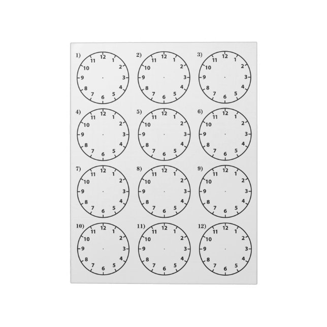 Lärarhjälpen, tala om tiden anteckningsblock (Roterad)