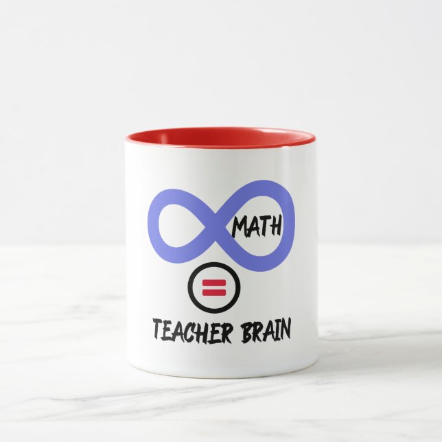 Lärarhjärna = ∞ math Algebra Teacher T-shirt Mugg (Center)