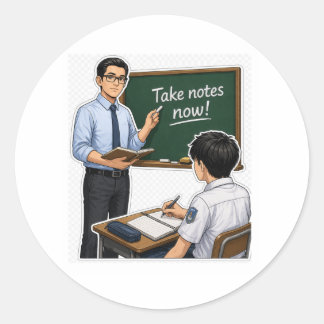 Lärarillustration för klassrummet klistermärke