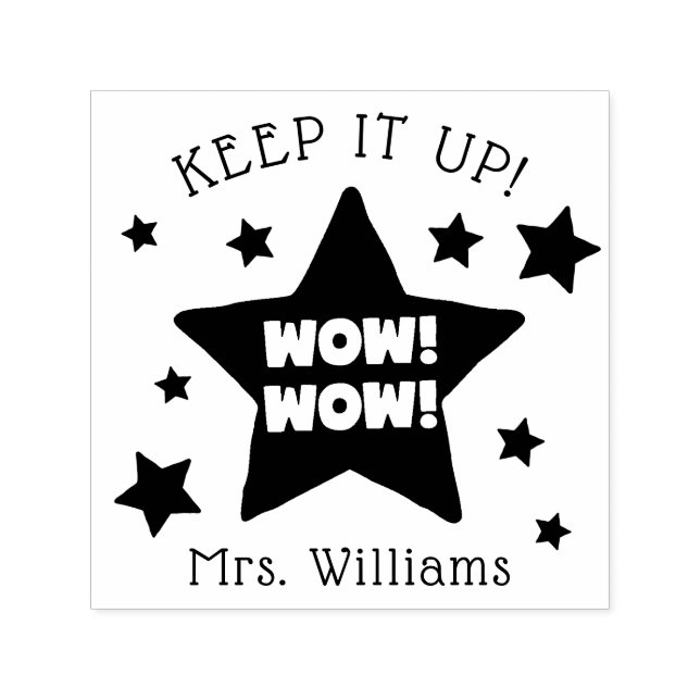 Lärarinspiration Frimärke Wow Behålla Självfärgande Stämpel (Design)