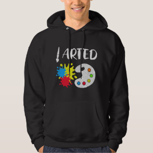 Lärarjobb Funny Painter Art Teacher Art Graphic Hoodie