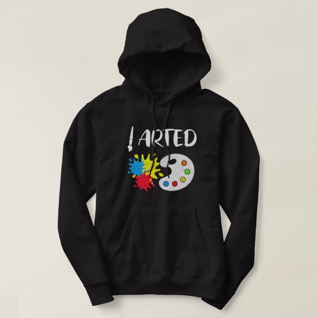 Lärarjobb Funny Painter Art Teacher Art Graphic Hoodie (Design framsida)
