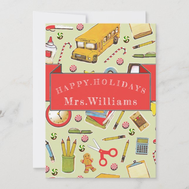 Lärarjul-Helgdag Tack Kort (Framsida)