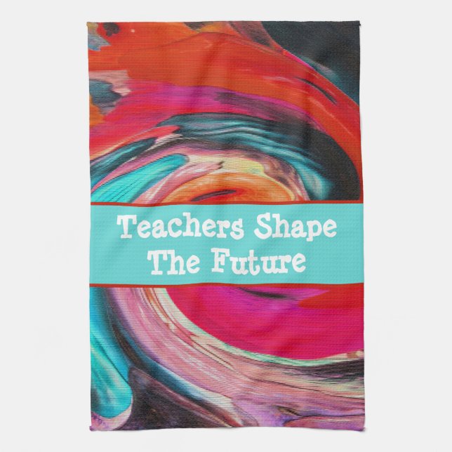 Lärarklass Vivid Swirled Tie Dye Kökshandduk (Vertikal)