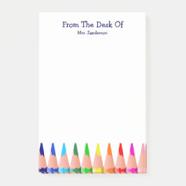 Lärarklassrum Namn Cute Rainbow Pencil Post-it Block