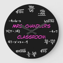 Lärarklassrummet Chalkboard Math Clock - Anpassnin
