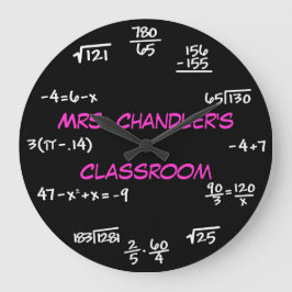 Lärarklassrummet Chalkboard Math Clock - Anpassnin Stor Klocka