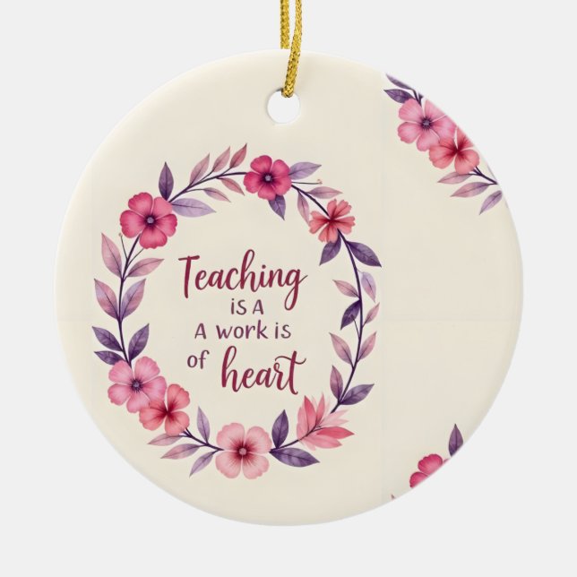 Lärarkrans i Kärlek Julgransprydnad Keramik (Framsidan)