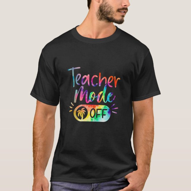 Lärarläge av Tie Dye Funny School Summer Break T Shirt (Framsida)