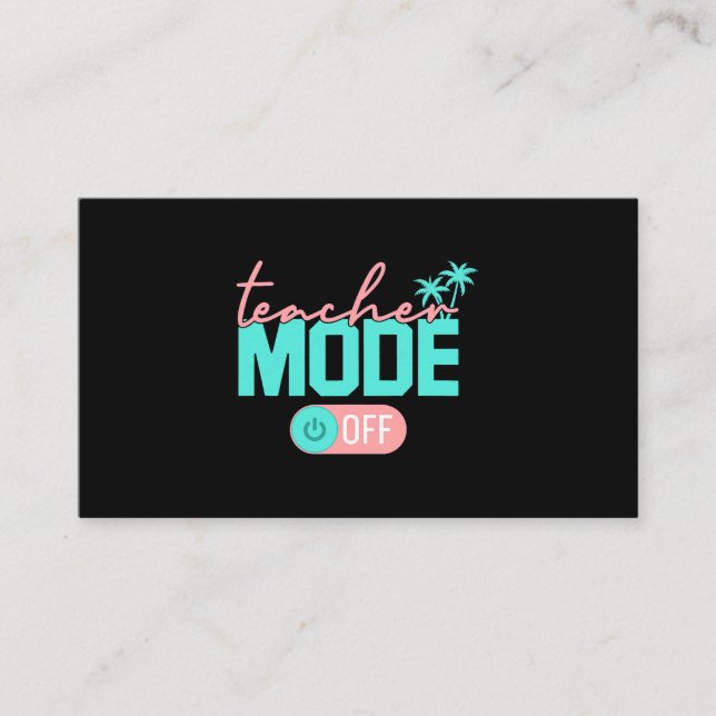 Lärarläge utanför Lycklig förra dagen, skolsommar  Visitkort (Framsida)