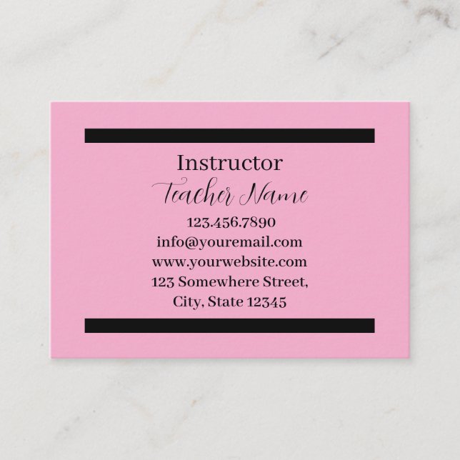 Lärarlärare Minimalist Visitkort (Framsida)