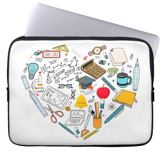 Lärarlärare Professor Verktyg Heart Laptop Fodral (Framsidan)