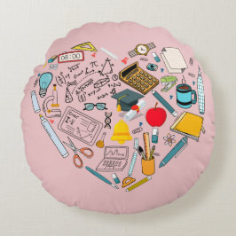 Lärarlärare Professor Verktyg Heart Rund Kudde