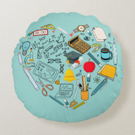 Lärarlärare Professor Verktyg Heart Rund Kudde