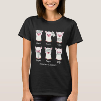 Lärarliv 2021 Lama som bär ansiktsmask undervisnin T Shirt