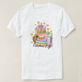 Lärarliv Iced Coffee Böcker Coquette T Shirt