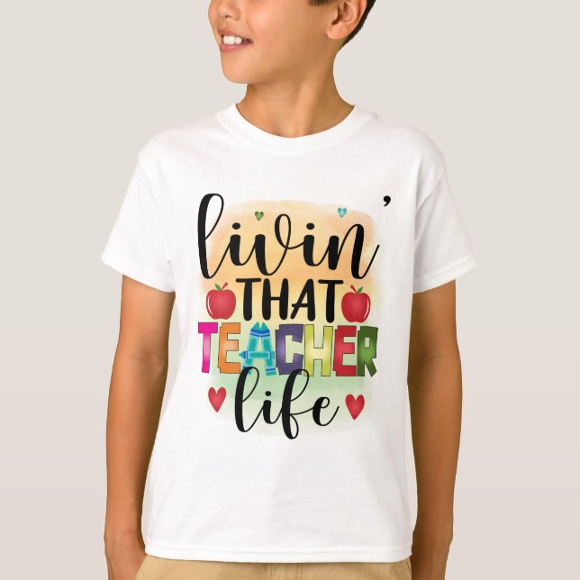 Lärarlivet - gåva till lärare t shirt (Framsida)