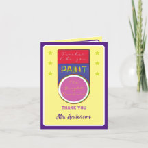 Lärarmedalj för heder Tack kort