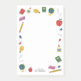 Lärarmeddelande från lycklig post-it block