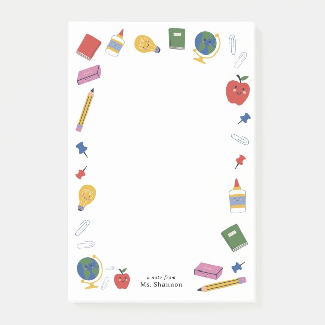 Lärarmeddelande från lycklig post-it block (Framsida)