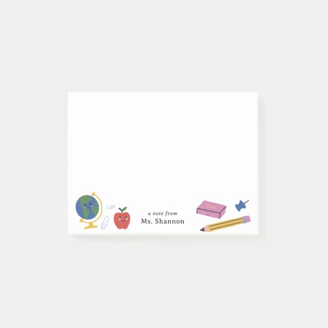 Lärarmeddelande från lycklig post-it block (Framsida)