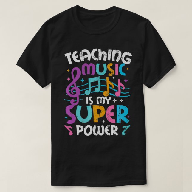 Lärarmusiken är min supermakt Music Lacher Prem T Shirt (Design framsida)