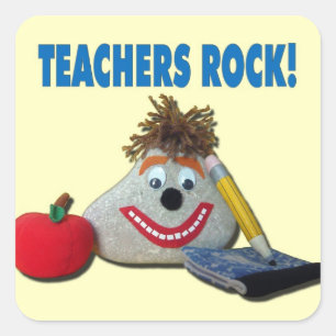Lärarna är fantastiska! Gul dekal Fyrkantigt Klistermärke