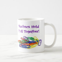 Lärarna håller ihop paperclips kaffemugg