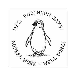 Lärarna Skapar ditt eget Cute Penguin-enastående a Självfärgande Stämpel