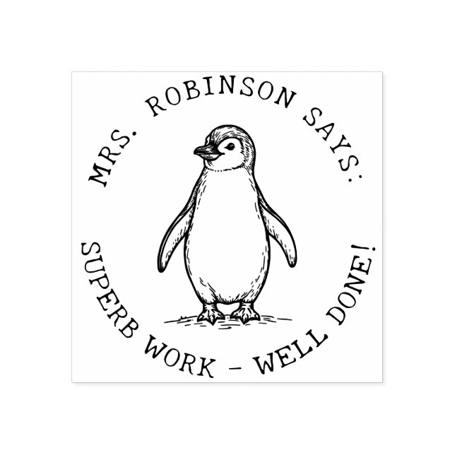Lärarna Skapar ditt eget Cute Penguin-enastående a Stämpel (Tryck)