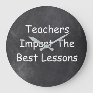 Lärarnas bästa lärdomar Chalkboard Design Gift Ide Stor Klocka
