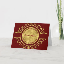 Lärarpedagog Grattisar Elegant Red Guld Kort
