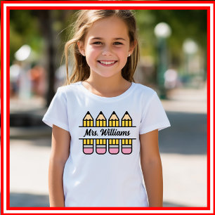 Lärarpenna tillbaka till skolan uppskattning t shirt