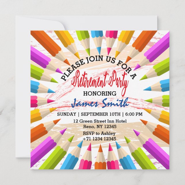 Lärarpennlärare Pension Party Inbjudningar (Framsida)