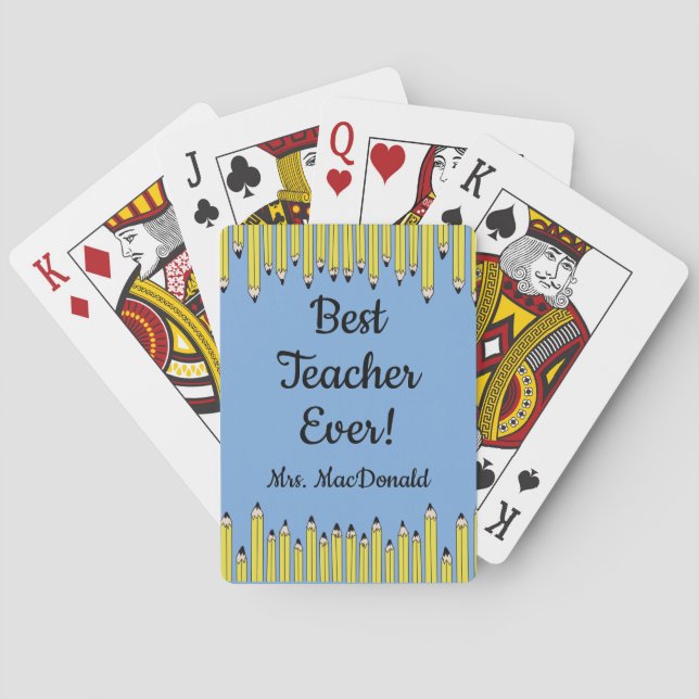 Lärarpresent bästa läraren någonsin casinokort (Baksidan)