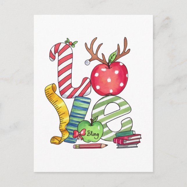 Lärarpresent | Kärlekspennonäpple Vykort (Framsida)