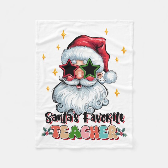 Lärarpresent | Santas favoritlärare Fleecefilt (Framsidan)