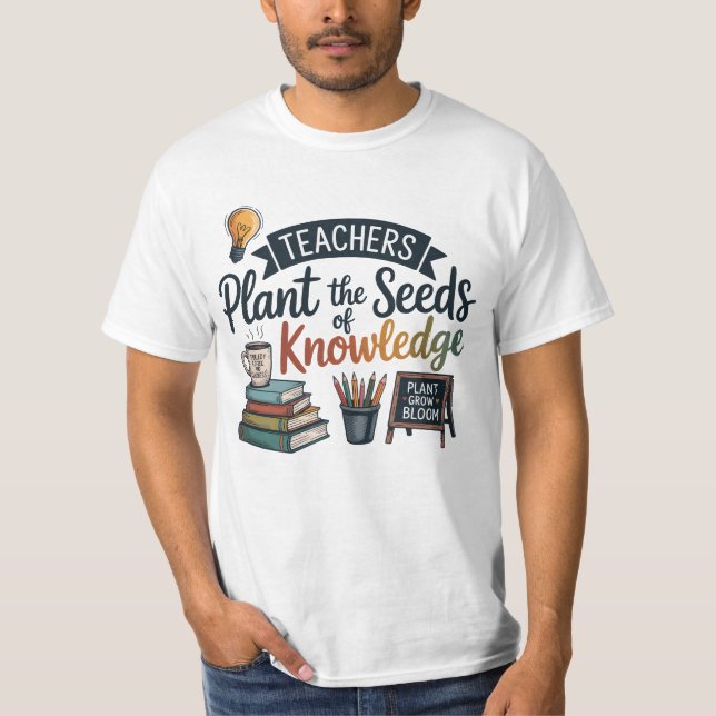 Lärarpresent Sublimationsdesign, Tillbaka till sko T Shirt (Framsida)