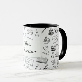 Lärarpresent Svart & Vit Vetenskap Matematik Mugg