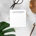 Lärarpresenterad Anpassningsbar Illustrated Blue P Anteckningsblock<br><div class="desc">Anteckningsblocket Lärargåva till Anpassningsbarna Illustrated Blue Pencil är en underbar gåva till Din favoritlärare. Anpassa med en namn för en unik gåva. Läraranteckningar dynor gör underbara helgdag eller årsskiftet. Utformningen har min egen illustration av en penna. Andra tillgängliga alternativ för Färg.</div>