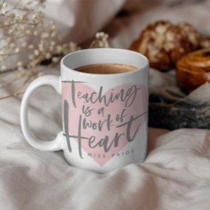 Lärarpresenterat vattenfärgshjärta kaffemugg