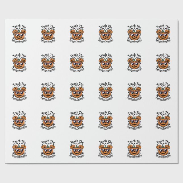 Lärarpumpaskjorta Söt Halloween-klassdesign_ Presentpapper (Platt)