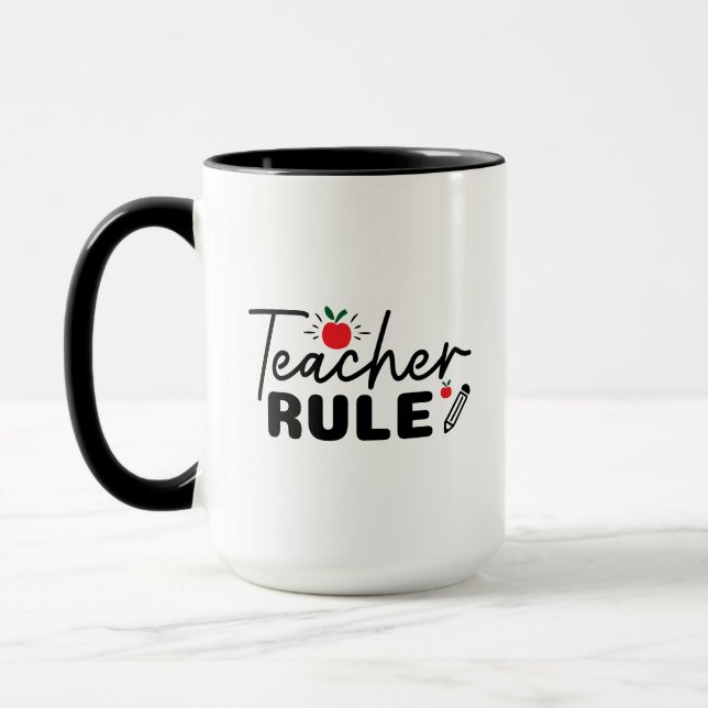 Lärarregel Wordart Mugg (Vänster)