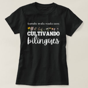 Lärarskjorta, Maestra skjorta, Cultivando Bilingue T Shirt