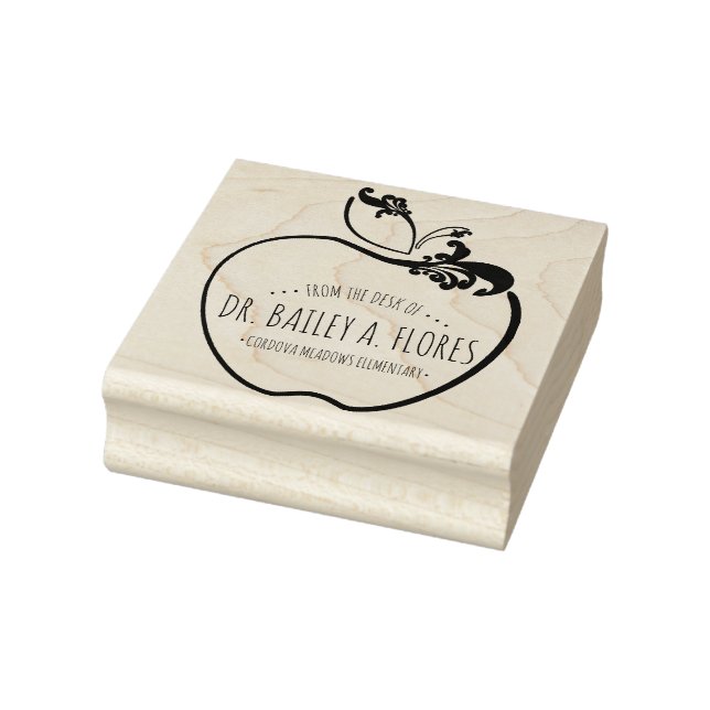 Lärarskrivbordet blommar äpple frimärke stämpel (Stämpel)