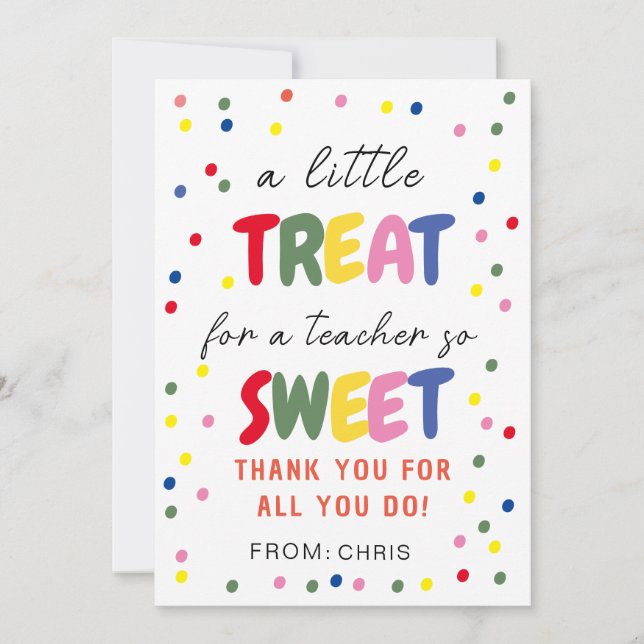 Lärarsött Märkre, läraruppskattning Tack Kort (Framsida)