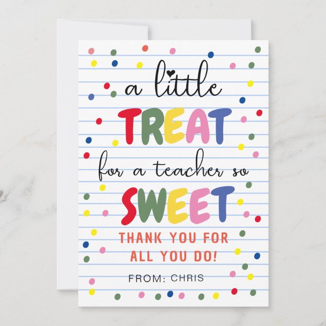 Lärarsött Märkre, läraruppskattning Tack Kort (Framsida)